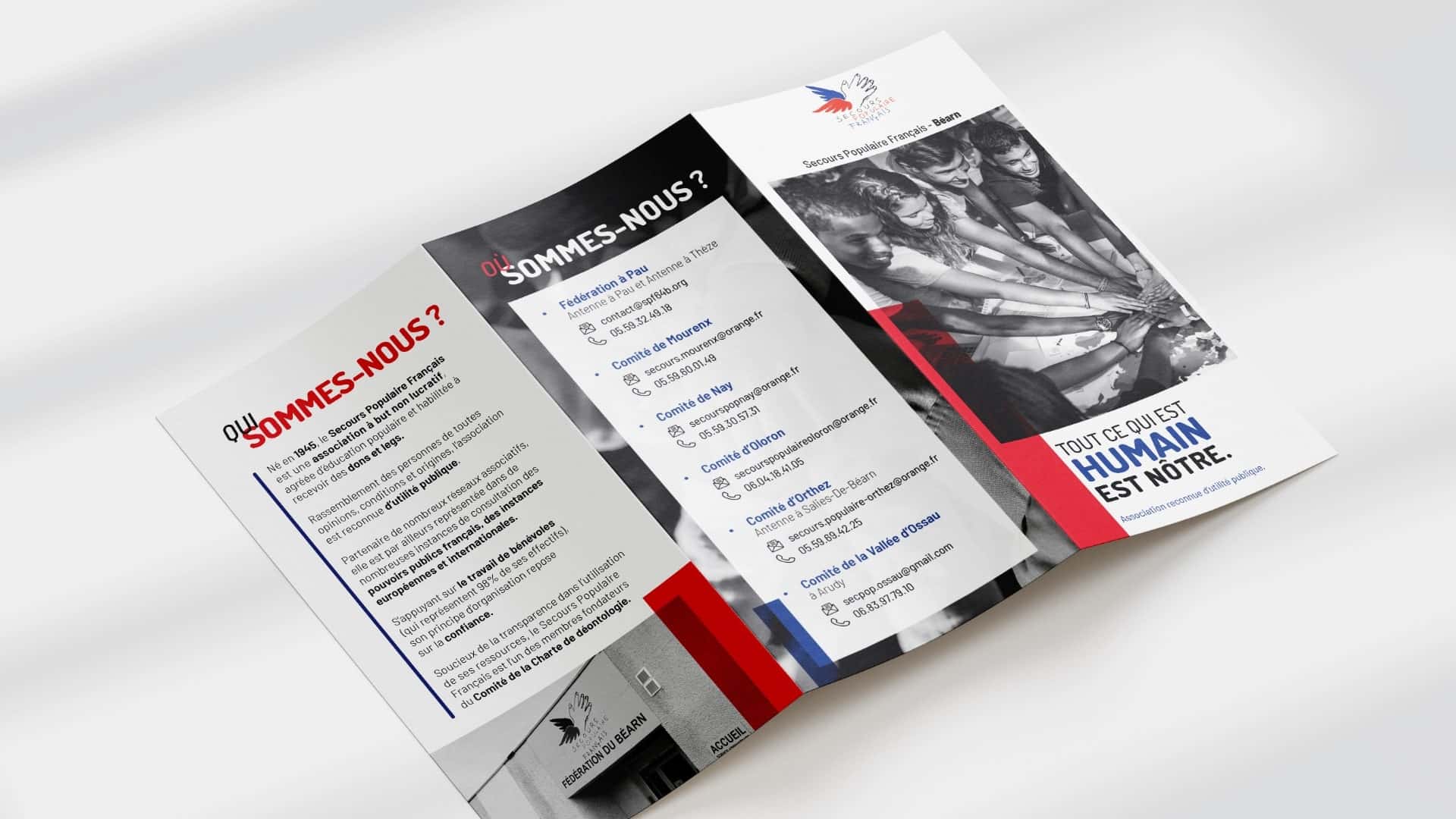 Dépliant Secours Populaire Français par le Collectif Unithy