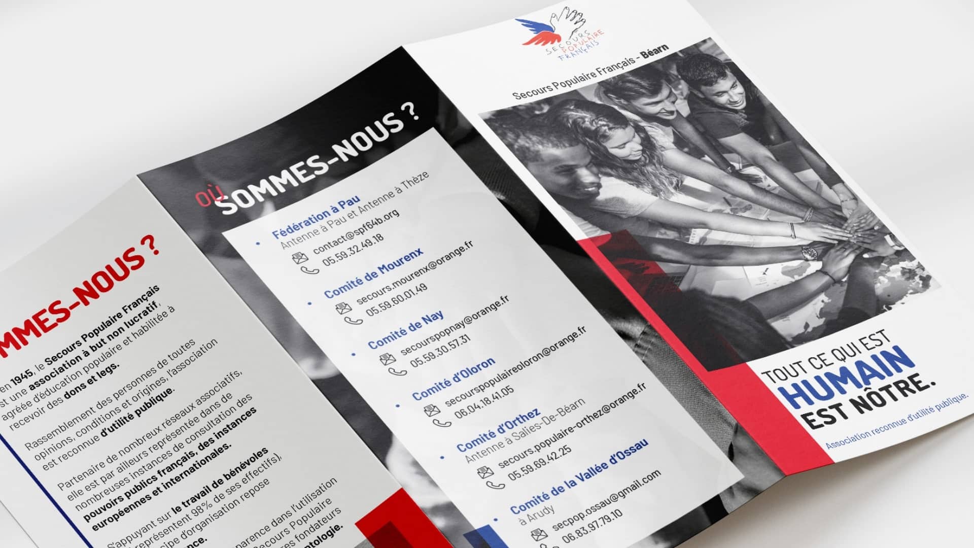 Flyer Secours Populaire Français par le Collectif Unithy